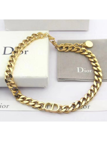 Dior CD Chian Short Necklace 2061232 Gold 2020