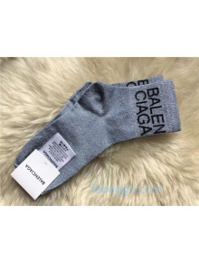 Balenciaga Logo Short Socks Grey 06 2020