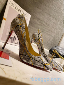 Christian Louboutin Snakeskin Embossed Leather Pumps Grey 202101