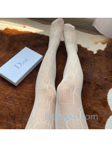 Dior Logo Mesh Tights White 2020