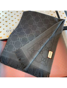 Gucci Wool GG Scarf 45x180cm Dark Grey 2019