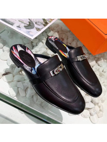 Hermes Calfskin Oz Mules Black 2020