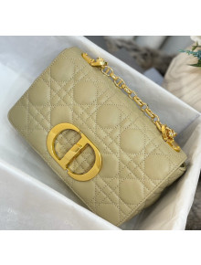 Dior Small Caro Chain Bag in Soft Cannage Calfskin Beige 2021