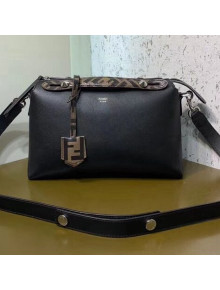 Fendi Leather Boston By The Way Regular Bag with FF Motif Black 2019