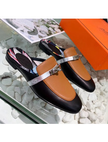 Hermes Calfskin Oz Mules Black/Brown 2020