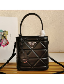 Prada Spectrum Quilted Leather Bucket Bag 1BA319 Black 2021