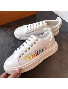 Louis Vuitton Time Out New Wave Rainbow Signature Sneakers White 2019