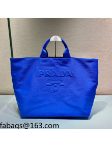 Prada Drill Fabric Tote Bag 2VG081 Blue 2021