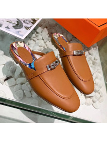 Hermes Calfskin Oz Mules Brown (2) 2020