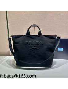 Prada Drill Fabric Tote Bag 2VG081 Black 2021