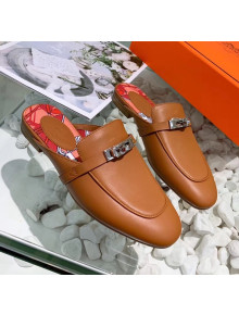 Hermes Calfskin Oz Mules Brown 2020