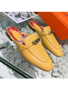 Hermes Calfskin Oz Mules Yellow 2020