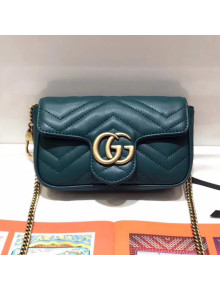 Gucci GG Marmont Matelassé Mini Shoulder Bag 446744 Green 