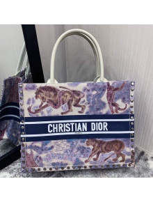 Dior Book Tote Small Bag in Toile de Jouy Pinted Calfskin and Studs 2019