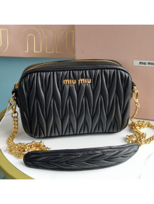 Miu Miu Matelasse Nappa Leather Camera Bag 5BH118 Black 2021