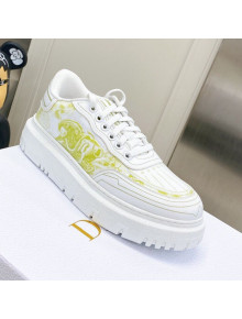 Dior Addict Sneakers in Lime Green Toile de Jouy Technical Fabric 2021