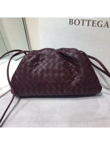 Bottega Veneta The Mini Pouch Crossbody Bag in Woven Lambskin Burgundy 2020 02