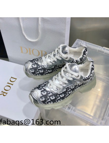 Dior Vibe Sneakers in Oblique Mesh and Silver-Tone Leather 2021 