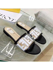 Fendi FF Transparent Flat Slide Sandals White 2021