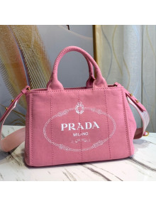 Prada Small Cotton Canvas Tote 1BG439 Light Pink 2021