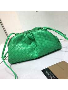 Bottega Veneta The Mini Pouch Crossbody Bag in Woven Lambskin Bright Green 2020