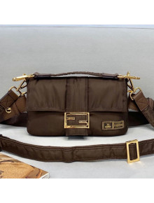 Fendi Men's Baguette Porter Nylon Medium Shoulder Bag/Belt Bag Coffee Brown 2021