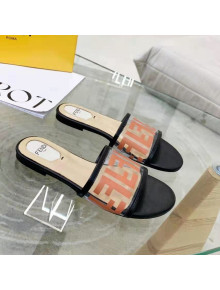 Fendi FF Transparent Flat Slide Sandals Brown 02 2021