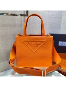 Prada Drill Fabric Tote Bag 1BG382 Orange 2021