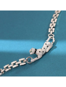 Cartier Leopard Crystal Bracelet/Necklace Silver 2021 082562