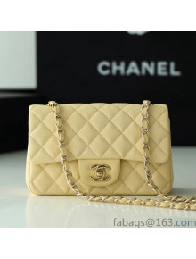 Chanel Grained Calfskin Mini Classic Flap Bag Yellow A01116 Original Quality 2022