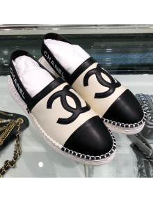 Chanel Slingback Espadrilles G34817 White/Black 2019