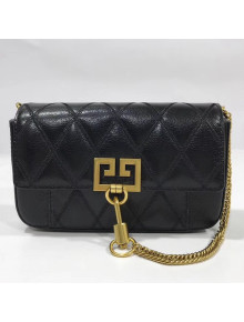 Givenchy Mini Pocket Bag in Diamond Quilted Leather Black 2018