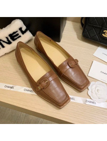 Chanel Vintage Calfskin Ballerinas with Buckle Brown 2021