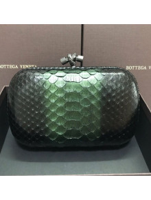 Bottega Veneta Knot Clutch in Pythonskin Calfskin Green 2021 08