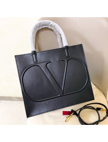 Valentino Large VLogo Walk Calfskin Vertical Tote Bag 1052 Black 2020