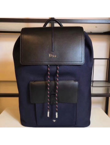 Dior Black Calfskin and Blue Nylon Rucksack For Men Autumn 2018