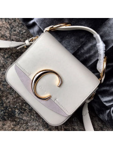 Chloe Shiny & Suede Calfskin Mini Top Handle Bag Off-White 2019