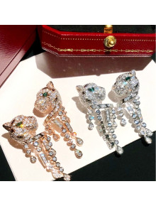 Cartier Leopard Crystal Earrings Silver/Gold/Green 2021 082570