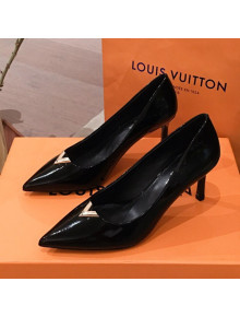 Louis Vuitton Heartbreaker Patent Leather V Metal Pump Black 2019