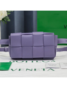 Bottega Veneta The Belt Cassette Bag in Maxi-Woven Lambskin Purple 2021 05