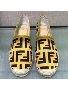 Fendi FF Canvas Espadrilles Bright Yellow 2019