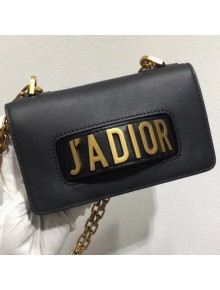 Dior "J'ADIOR" Mini Flap Bag In Black Calfskin with Gold-tone Metal 2018