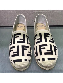 Fendi FF Canvas Espadrilles White 2019