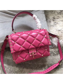 Valentino Medium Candystud Top Handle Bag Hot Pink 2018