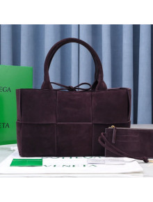 Bottega Veneta Arco Tote Bag in Maxi-Woven Suede Grape Purple 2021 614486