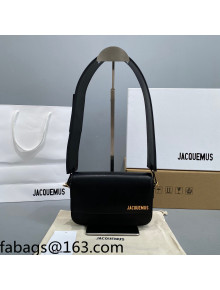 Jacquemus Le Carinu Leather Small Square Bag Black 2021