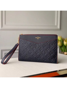 Louis Vuitton Pochette Mélanie MM Pouch in Navy Blue Monogram Leather M68706 2020