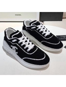 Chanel Terry-cloth & Goatskin Classic Sneaker Black/White 2020