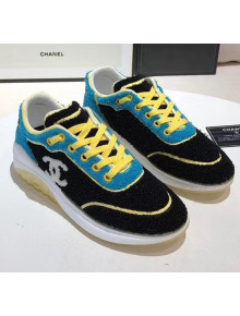 Chanel Terry-cloth & Goatskin Classic Sneaker Black/Yellow 2020