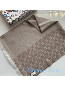 Gucci Two-tone GG Wool Scarf 40x180cm Beige 2020